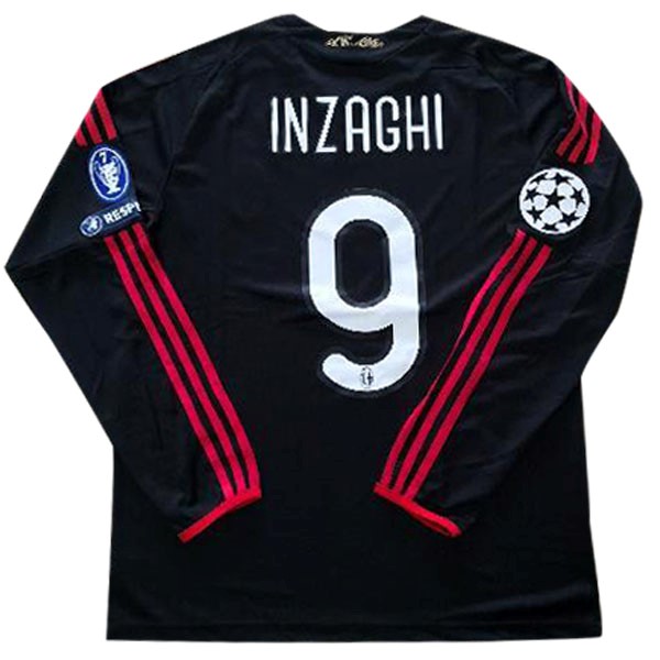 Camiseta AC Milan Inzaghi Replica Tercera Ropa ML NO.9 Retro 2009/10 Negro